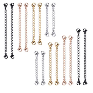 Safety Chain Extender Necklace Bracelet Lobster lock Different lengths DIY - Picture 1 of 17