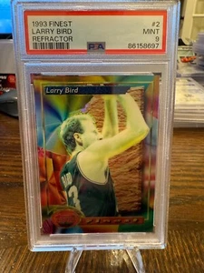 1993 Topps Finest Refractor Set Break Larry Bird #2 PSA 9 Hof Celtics - Picture 1 of 2