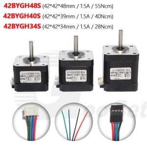 Nema 17 Stepper Motor 28-55Ncm 1.5A 34/39/48mm for CNC 3D Printer 42BYGH34/40/48 - Picture 1 of 12