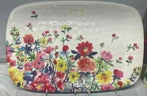 Melamine Red Poppy Flowers Floral Serving Tray Platter New 18" Rachel Zoe NWT - Picture 1 of 7