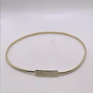 Vintage Gold Tone Stretchy Elastic Belt Thin Skinny - Picture 1 of 8
