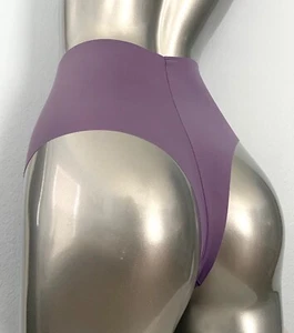 Victorias Secret Nwt No Show Illusions Solid Purple High Waist Thong Panty XL - Picture 1 of 4