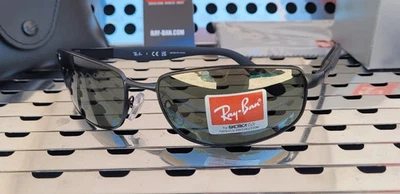 RAY BAN RB3254 PILOT MATTE BLACK FRAME GREEN LENSES 61MM - BLACK/GREEN - Image 1 of 4