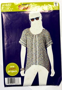 Simplicity Womens Size 8-18 Sewing Pattern Top Blouse New UNCUT 1637 - Picture 1 of 2