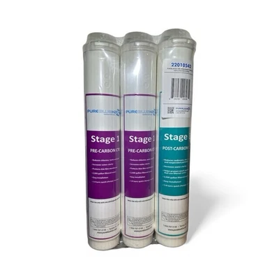 Pure Blue H2O Reverse Osmosis Replacement Filters 3 pk  (Stage 1 & 3) NEW SEALED - Image 1 of 4