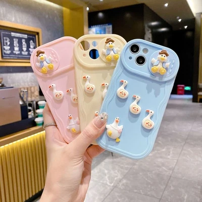 Cute 3D Duck Phone Case For iPhone 16  Pro Max 15 14 13 12 11 XS XR X 7 8 Cover - Image 1 of 4