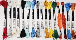 16 Anchor Marlitt Rayon Embroidery Floss Lot of 16 Different Colors B - Picture 1 of 4