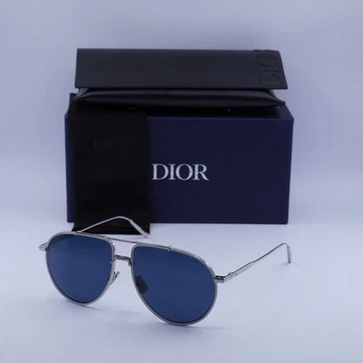 Óculos de sol Dior Dior DIORBLACKSUIT AU F0B0 prata/azul 58-14-145 novo - Imagem 1 de 4