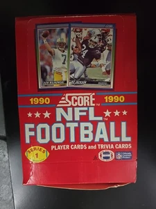 1990 SCORE Football Box SERIES 1 with 36 packs, 16 cards/pack - Picture 1 of 2