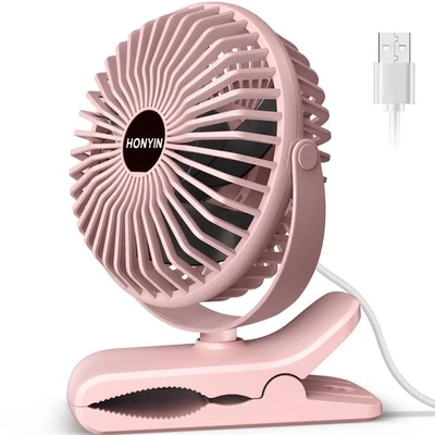 Mesa pequena de rotação 720° e clipe no ventilador com braçadeira resistente, 3 velocidades, iluminação silenciosa... - Imagem 1 de 4