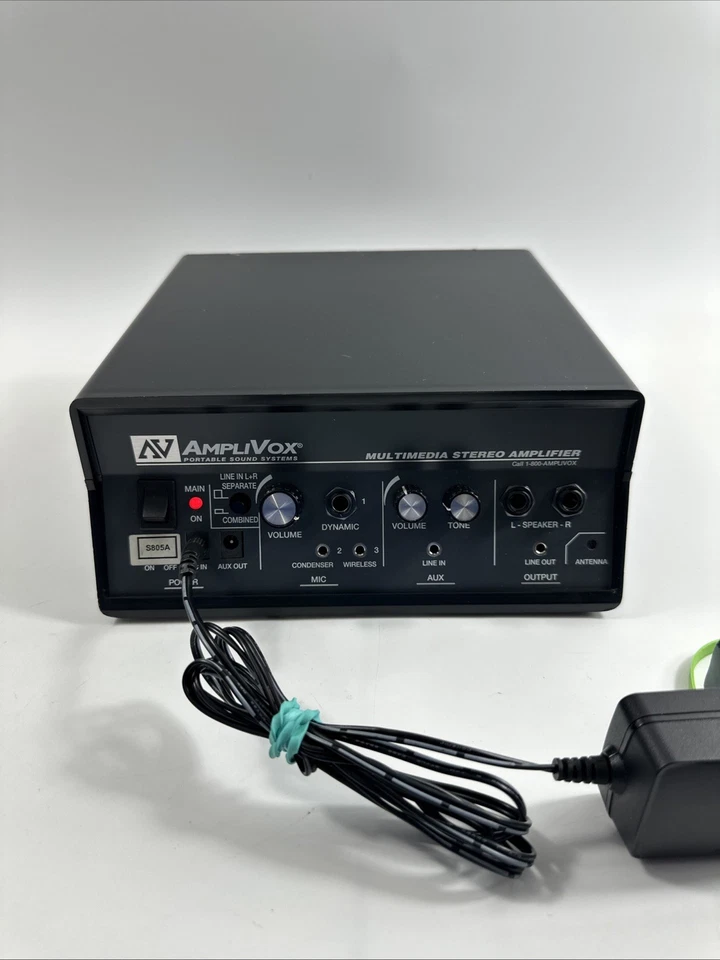 Amplificador estéreo multimedia AmpliVox Portable Sound Systems S805A - Probado Foto 1 de 4