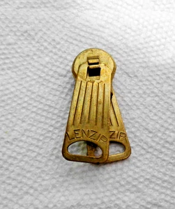 Vintage Lenzip #10 Yellow Brass Reversible 2 Pulls Slider for metal zipper - Picture 1 of 3