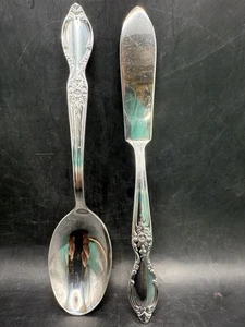 Wm. Rogers & Son "Victorian Rose" Buttermesser & Esslöffel 1954 - Bild 1 von 5