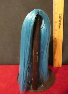 Peluca Muñeca Monique Talla 5/6 Nueva en Paquete ~ Larga ~ Sin flequillo AZUL AGUA Foto 1 de 2