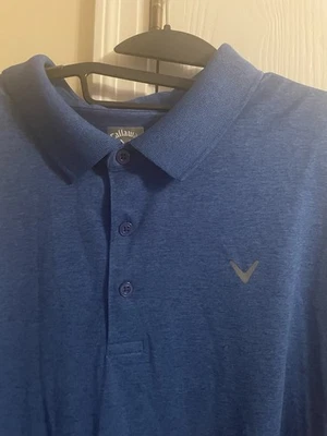 Camisa polo de golf Callaway Opti-Dri para hombre talla 3X grande y alta azul real brezo Foto 1 de 4