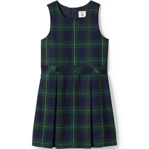 Back to School Lands End Kids Pleated School Uniform Jumper Dress Size 12 Hunter - Picture 1 of 4