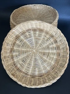 Wicker Plate Holders Set of 10 Woven Rattan Bamboo - Picture 1 of 14