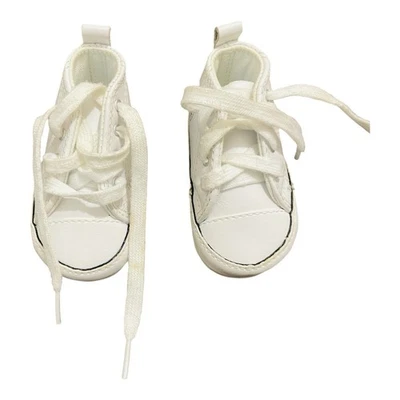 Zapatos de Cuna Converse Talla 1 Blanco Suela Suave Cuero Superior 10.5 cm Bebé Prendas para el torso Alto Foto 1 de 4