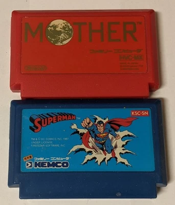 Nintendo Famicom Lot of 2 - Mother & Superman - DZcx42 - Image 1 of 3