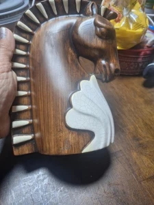 Vintage Royal Hickman Haeger Keramik Trojanisches Pferd Vase braun weiße Akzente - Bild 1 von 7