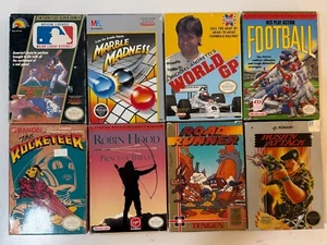 8 Boxed NES Games Lot - Rocketeer, Marble Madness, Robin Hood, Road Runner - Picture 1 of 15