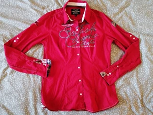 Camisa blusa mujer Soccx, talla 40/L, roja, algodón, elastano - Imagen 1 de 3