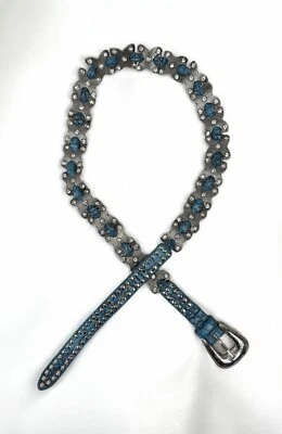 Cinturón Tachonado Estrás Estampado Serpiente Punk Rock Glamour Vaquera Occidental Rodeo Bling S Foto 1 de 4