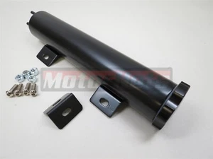 2"x10" 1 Pint Black Stainless Radiator Coolant Overflow Tank Reservoir Hot Rod - Foto 1 di 2