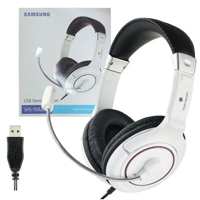 Samsung SHS150UW USB Stereo Headset HiFi Mic Microphone Laptop ps4 Headphone  - Image 1 of 4