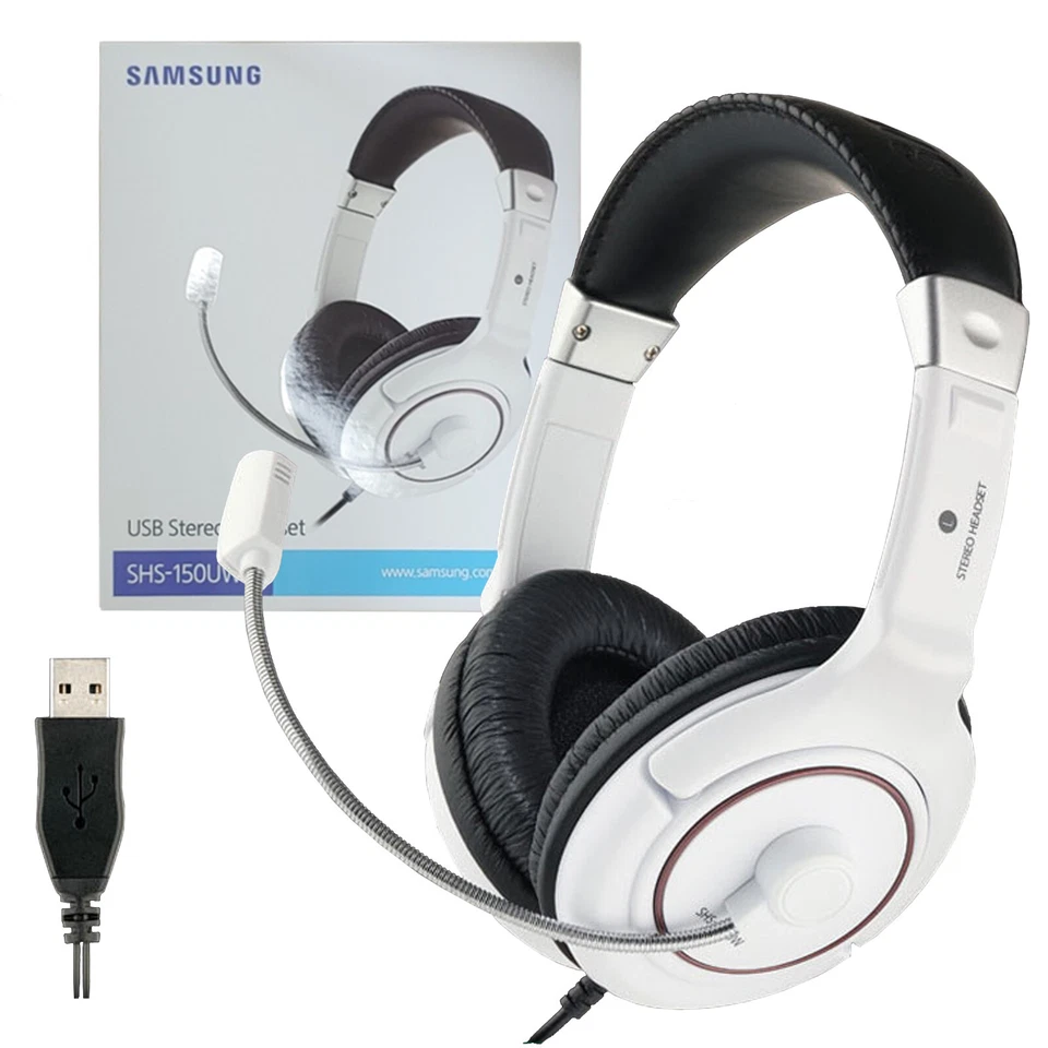 Samsung SHS150UW USB Stereo Headset HiFi Mic Microphone Laptop ps4 Headphone  - Image 1 of 4