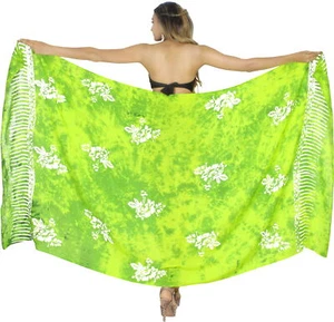LA LEELA Women's Swimsuit Cover Up Sarong Pareo Beach Wrap 78"x43" Green_U777 - Picture 1 of 3