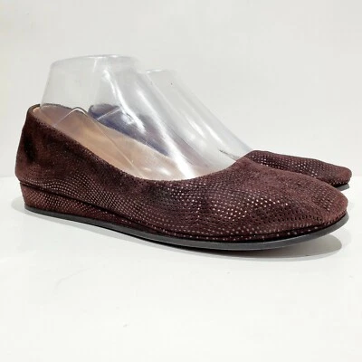 Mini cunha fslny marrom camurça pele de cobra tamanho 7.5 feita na Itália  - Imagem 1 de 4