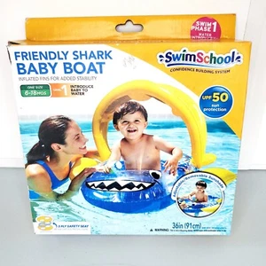 Juguete inflable para piscina tiburón bebé bote amigable para la escuela de natación para bebés 6-18M NUEVO - Imagen 1 de 4