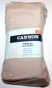 Cannon Twin Extra Long Flat Sheet Solid Taupe 200 Thread Count