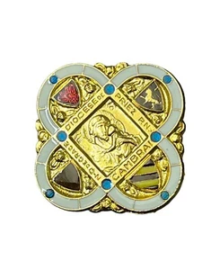 ANCIEN BROCHE RELIGIEUSE ARTHUS BERTRAND JESUS SACRÉ CŒUR VIERGE MARIE PIN’S - Imagen 1 de 2
