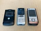 3X Vintage Retro Burner Mobile Phones Motorola V3 Razr Nokia 6280 And Nokia 2310