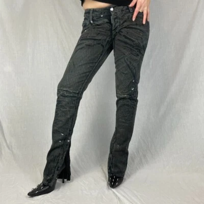 Dsquared2 grey slim fit low rise jeans women size uk8 pocket italy rare new tag - Image 1 of 4