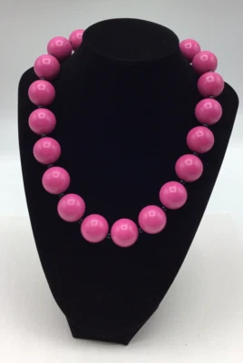 Collar de cuentas Lucite rosa vintage hecho en Hong Kong Foto 1 de 3