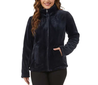 NWoT 32 Degrees Heat Women's Plush Faux Fur Teddy Jacket Blue Size L $80 Z880 - Image 1 of 4