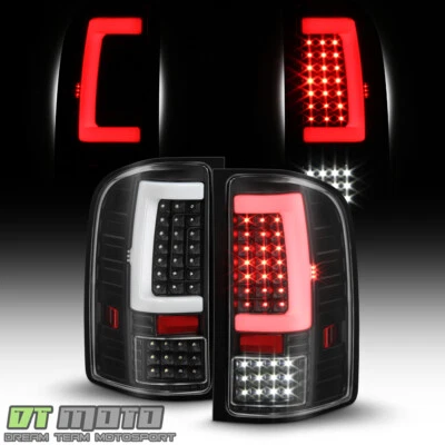 Luces traseras de tubo LED negras para Chevy Silverado 1500 Sequentia 2007-2013 lámparas de freno Foto 1 de 4