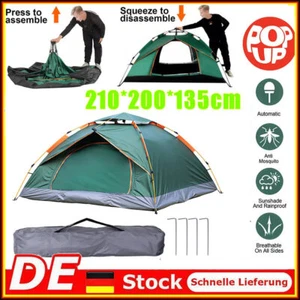 PREMIUM POP-UP ZELT 3-4 PERSONEN AUTOMATIK ZELT CAMPING DOPPELSCHICHT WASSERDICH - Bild 1 von 19