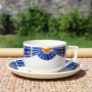 Tasse et soucoupe en faïence de Badonviller modèle Saint-Gabriel - Picture 1 of 4