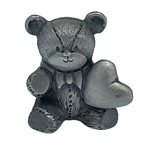 Vintage 1982 Spoontiques Zinn Teddybär mit Herz Fliege 1" # 231 - Bild 1 von 6