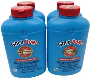 4 - Gold Bond Foot Powder Medicated Max Strength With TALC Original Formula 4oz. - Picture 1 of 5