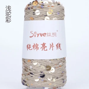 50g 160M Sequin Cotton Yarn 6mm+3mm Sparkling Sequin yarn Knitting Crocheting - Picture 1 of 63