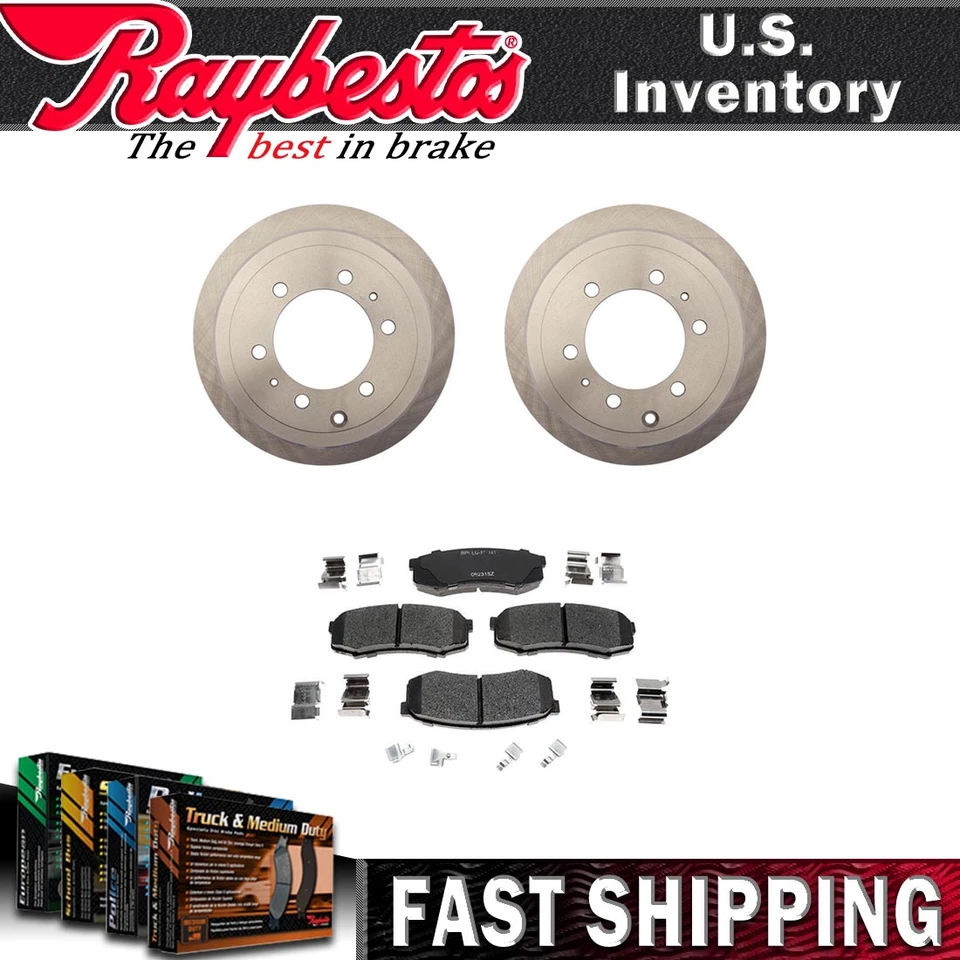 Rotores de freno traseros y pastillas de freno de cerámica con herrajes para Lexus LX450 1997 1996 Foto 1 de 4