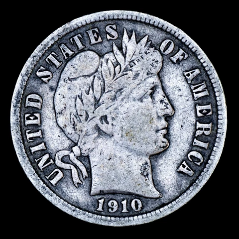 1910-P BARBER DIME ✪ VF VERY FINE ✪ 10C SILVER SCARCE COIN L@@K Q217 ◢TRUSTED◣ Cover