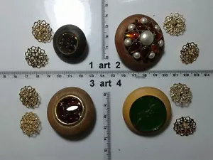 1 Lot Schmuck Knöpfe Strass Emaille Perlen Holz Buttons Buttons Vintage G14 - Bild 1 von 1