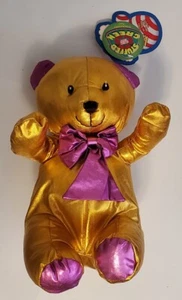 Raro orsacchiotto peluche oro e viola lucido 2009 giocattoli ecologici pan di zucchero - Foto 1 di 8
