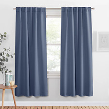 Blackout Curtains 72 Inches Long - 42 Inches Wide, Blue Haze Rod Pocket & Back T